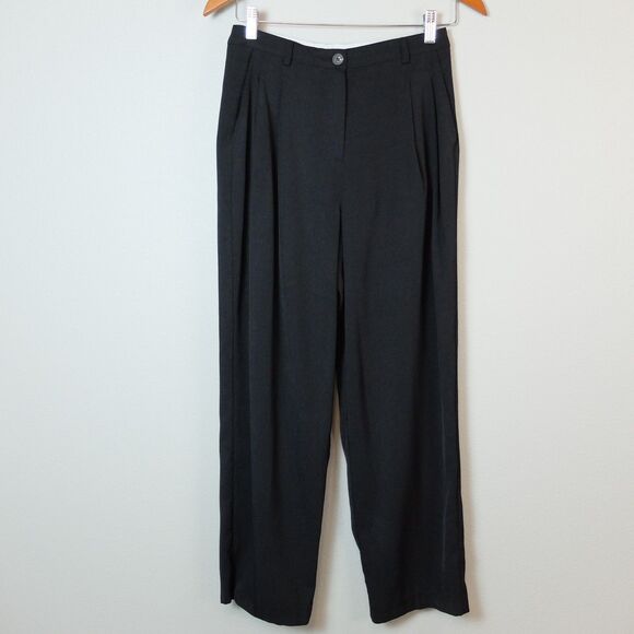 Topshop Black Straight Leg Trouser Dress Pants Size 4 - Picture 2 of 10
